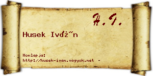 Husek Iván névjegykártya